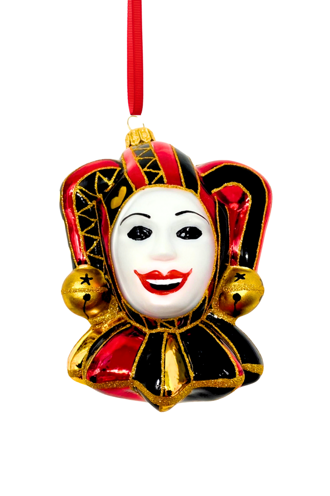 Harlequin Court Jester Glass Ornament