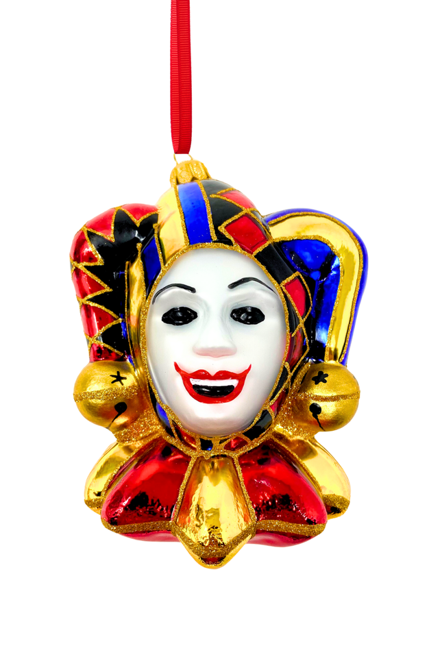 Venetian Court Jester Glass Ornament
