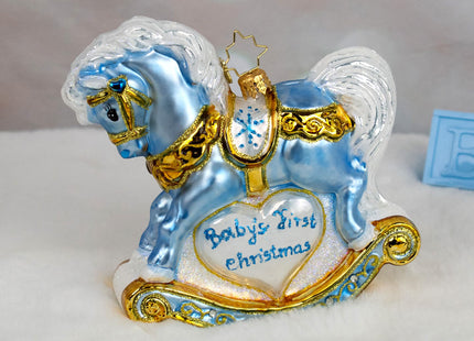 custom baby's first christmas foal christopher radko christmas ornament – Christmas ornament, holiday tree decoration or gift