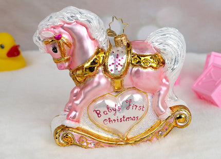 engraved baby's first christmas filly christopher radko christmas ornament – Christmas ornament, holiday tree decoration or g