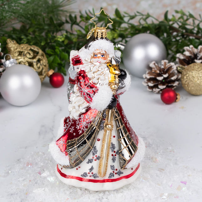 Winter Splendor Santa Ornament