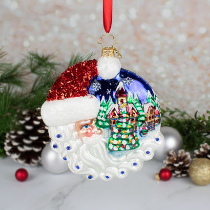 Christmas Village Santa Ornament