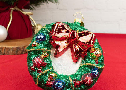 custom enchanted evergreen wreath christmas ornament – Christmas ornament, holiday tree decoration or gift