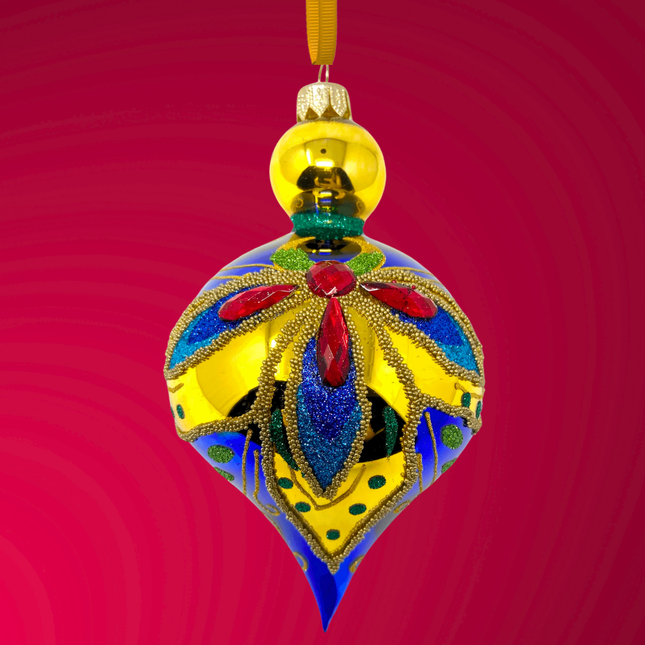 Crystal Azure Glass Christmas Bauble