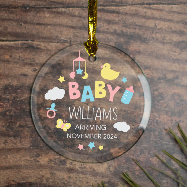 engraved personalized baby christmas ornament – Christmas ornament, holiday tree decoration or gift