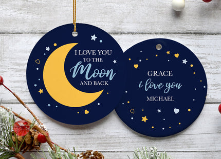 keepsake personalized love you to the moon and back christmas ornament – Christmas ornament, holiday tree decoration or gift