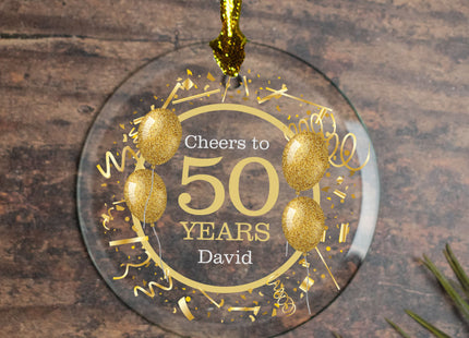 custom personalized gold balloons 50 christmas ornament – Christmas ornament, holiday tree decoration or gift