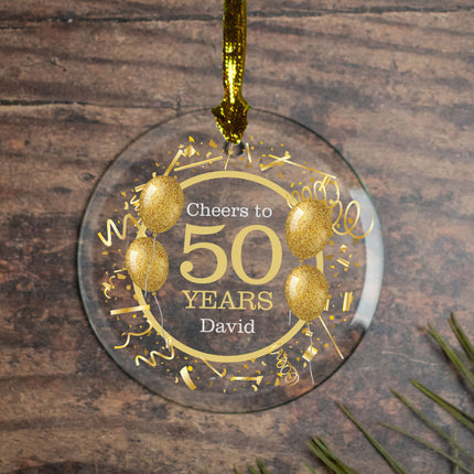 custom personalized gold balloons 50 christmas ornament – Christmas ornament, holiday tree decoration or gift