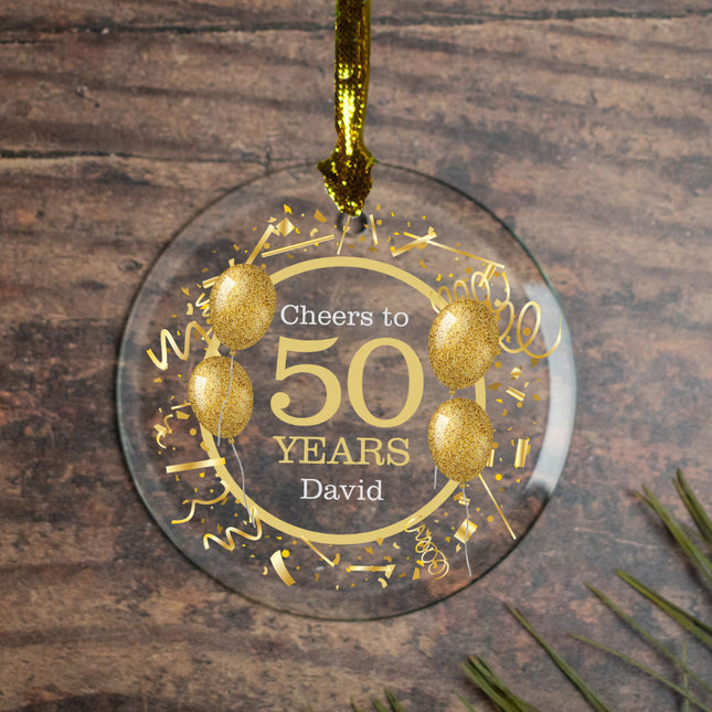 custom personalized gold balloons 50 christmas ornament – Christmas ornament, holiday tree decoration or gift