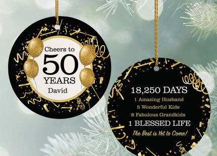 engraved personalized gold balloons 50 christmas ornament – Christmas ornament, holiday tree decoration or gift