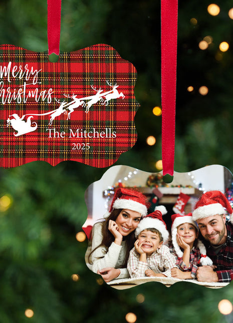 Personalized "Plaid Santa" Ornament Personalized Ornament by ORNAMENT SHOP EXCLUSIVE