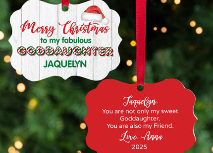 decorative personalized god daughter christmas ornament – Christmas ornament, holiday tree decoration or gift