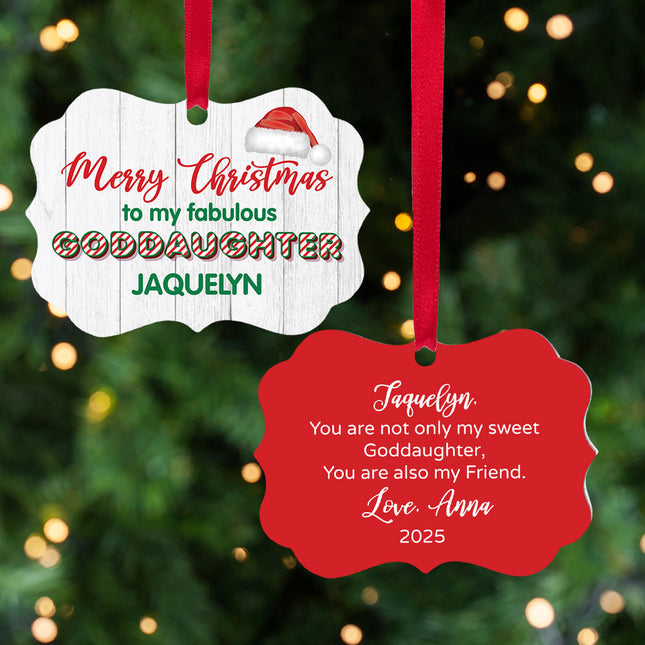 decorative personalized god daughter christmas ornament – Christmas ornament, holiday tree decoration or gift
