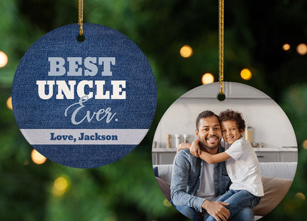 keepsake personalized best uncle christmas ornament – Christmas ornament, holiday tree decoration or gift