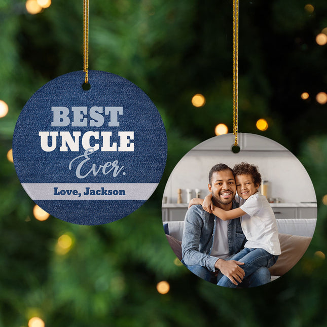 keepsake personalized best uncle christmas ornament – Christmas ornament, holiday tree decoration or gift