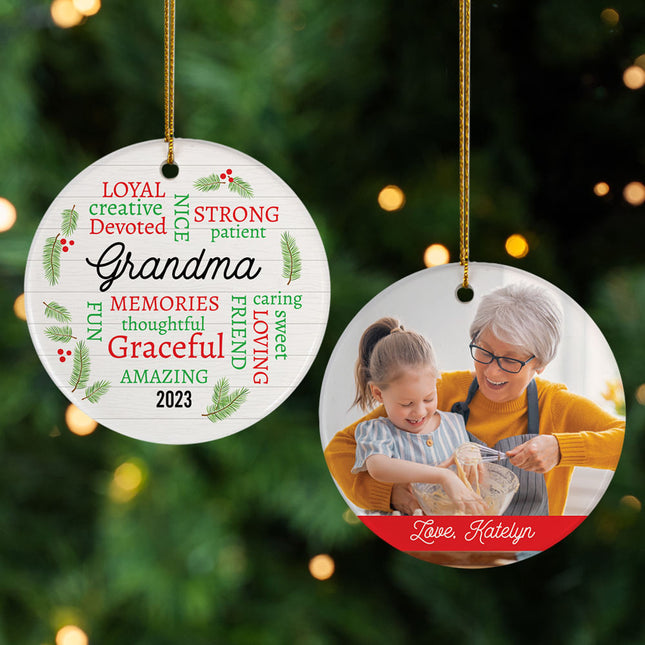 custom personalized grandma word cloud christmas ornament – Christmas ornament, holiday tree decoration or gift