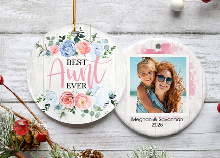 engraved personalized best aunt ever christmas ornament – Christmas ornament, holiday tree decoration or gift