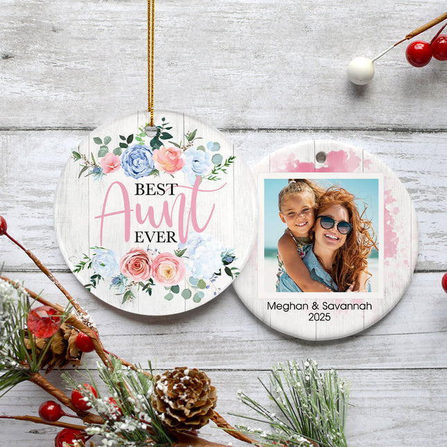 engraved personalized best aunt ever christmas ornament – Christmas ornament, holiday tree decoration or gift