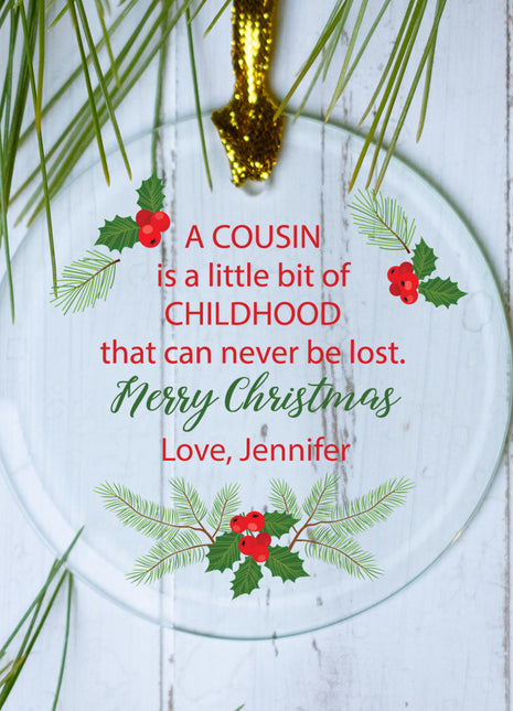 Personalized Cousins Christmas Ornament by ORNAMENT SHOP EXCLUSIVE Personalized Glass Ornament