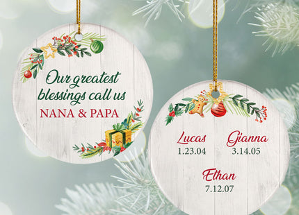 keepsake personalized greatest blessing grandkids christmas ornament – Christmas ornament, holiday tree decoration or gift