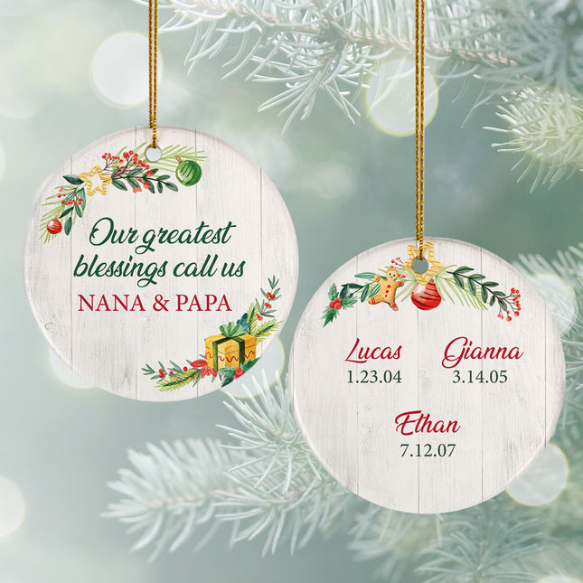 keepsake personalized greatest blessing grandkids christmas ornament – Christmas ornament, holiday tree decoration or gift