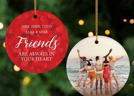 custom personalized friends love christmas ornament – Christmas ornament, holiday tree decoration or gift