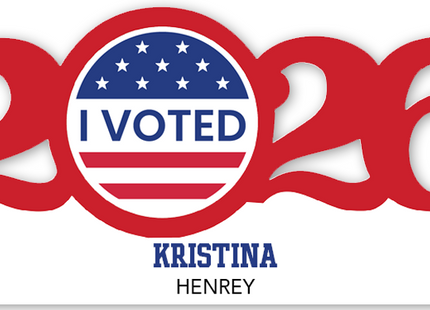 I Voted Patriotic Dated Christmas Ornament