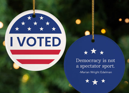 holiday i voted patriotic christmas ornament – Christmas ornament, holiday tree decoration or gift