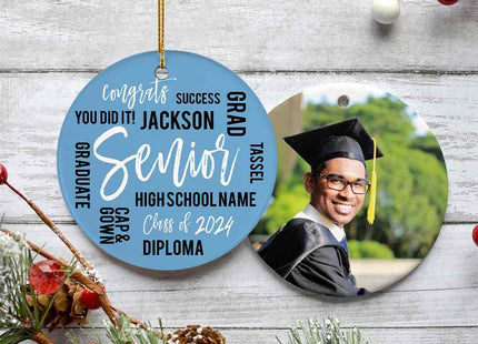 holiday personalized graduation word cloud christmas ornament – Christmas ornament, holiday tree decoration or gift