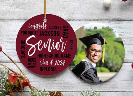 decorative personalized graduation word cloud christmas ornament – Christmas ornament, holiday tree decoration or gift