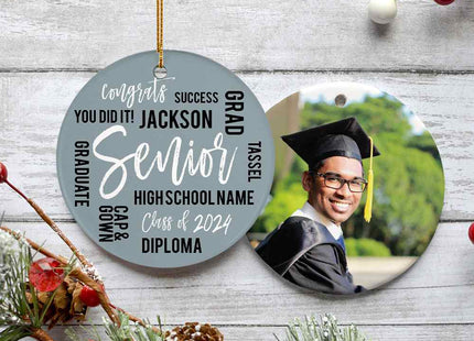 decorative personalized graduation word cloud christmas ornament – Christmas ornament, holiday tree decoration or gift