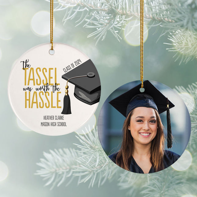 holiday persoanalized graduation hassle was worth the tassle christmas ornament – Christmas ornament, holiday tree decoration