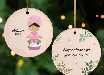 personalized personalized spa girl christmas ornament – Christmas ornament, holiday tree decoration or gift