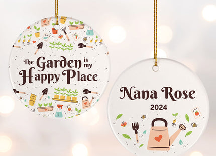 keepsake personalized garden happy place christmas ornament – Christmas ornament, holiday tree decoration or gift