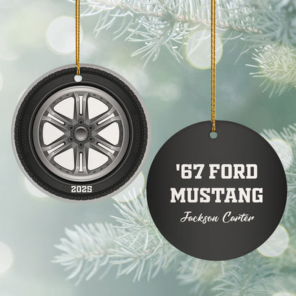 decorative personalized big tire christmas ornament – Christmas ornament, holiday tree decoration or gift