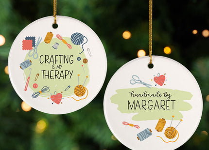 personalized personalized crafting therapy christmas ornament – Christmas ornament, holiday tree decoration or gift