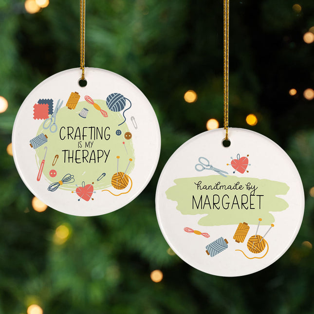 personalized personalized crafting therapy christmas ornament – Christmas ornament, holiday tree decoration or gift