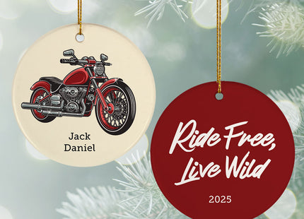 custom personalized motorcycle christmas ornament – Christmas ornament, holiday tree decoration or gift