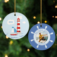 engraved personalized sail boat christmas ornament – Christmas ornament, holiday tree decoration or gift