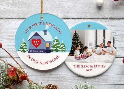 custom personalized first christmas in new home christmas ornament – Christmas ornament, holiday tree decoration or gift
