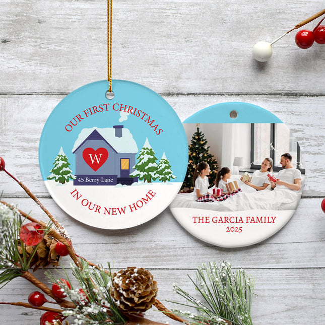 custom personalized first christmas in new home christmas ornament – Christmas ornament, holiday tree decoration or gift