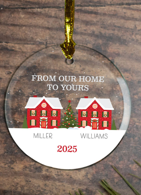 Personalized Home to Home Christmas Ornament by ORNAMENT SHOP EXCLUSIVE Personalized Glass Ornament
