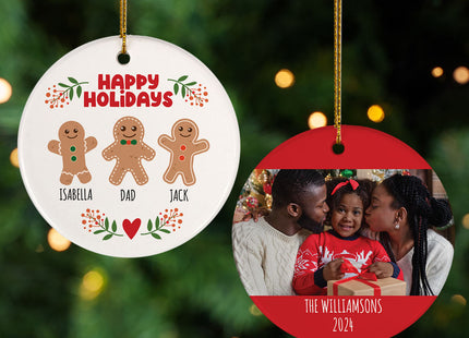 custom personalized gingerbread 3 christmas ornament – Christmas ornament, holiday tree decoration or gift