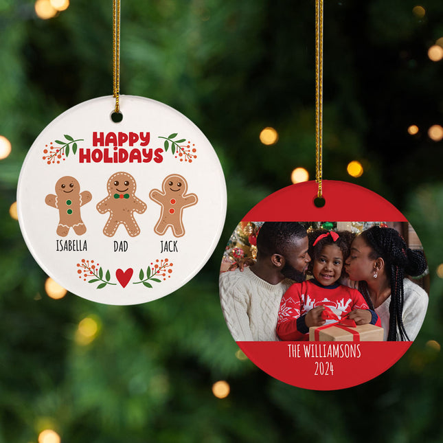 custom personalized gingerbread 3 christmas ornament – Christmas ornament, holiday tree decoration or gift