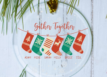 engraved personalized gather together 6 stockings christmas ornament – Christmas ornament, holiday tree decoration or gift