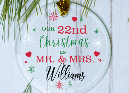 keepsake personalized first christmas married christmas ornament – Christmas ornament, holiday tree decoration or gift