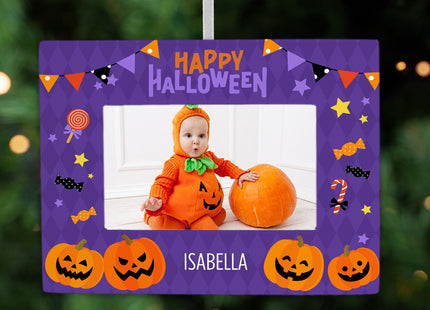 decorative personalized purple halloween christmas ornaments – Christmas ornament, holiday tree decoration or gift