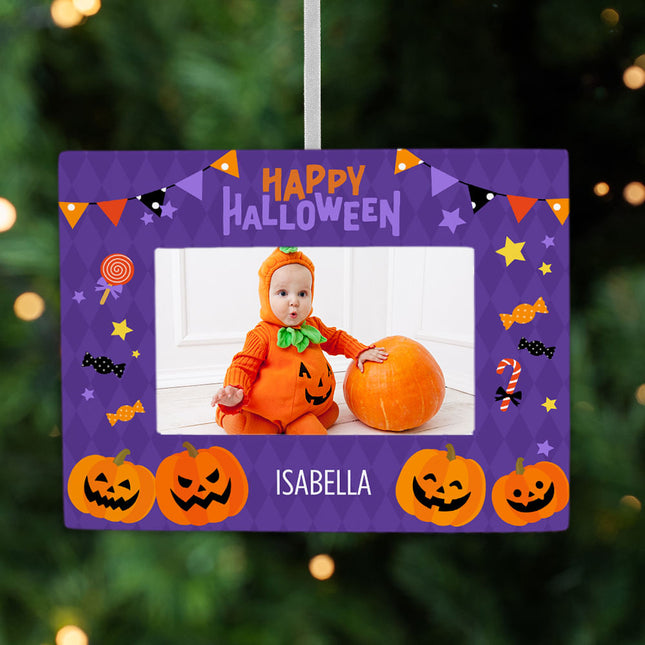 decorative personalized purple halloween christmas ornaments – Christmas ornament, holiday tree decoration or gift