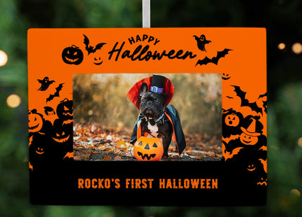 custom personalized halloween bats and pumpkins christmas ornaments – Christmas ornament, holiday tree decoration or gift