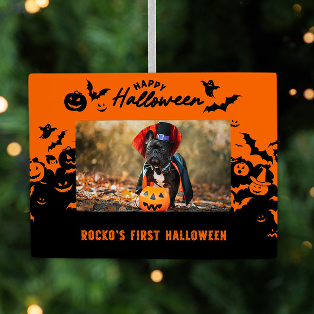 custom personalized halloween bats and pumpkins christmas ornaments – Christmas ornament, holiday tree decoration or gift